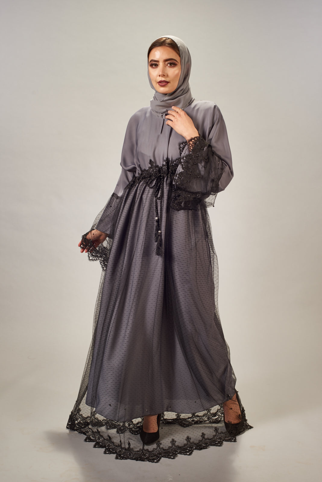 Safa netted Abaya