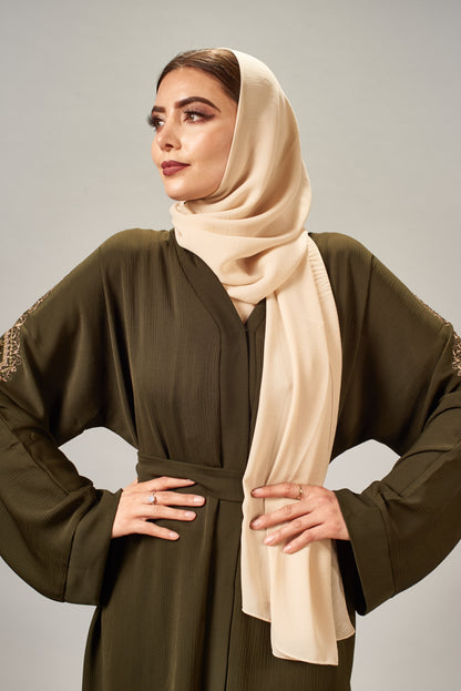 Olena Olive embroidered Abaya